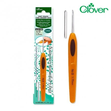 Aguja De Ganchillo De Acero Clover Soft Touch 4 Aguja De Ganchillo De Acero Clover Soft Touch - Imagen 2