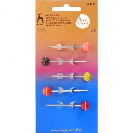 Alfileres Con Cabeza De Madera - Pony 3 Alfileres Con Cabeza De Madera - Pony