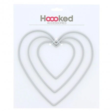 Moldes Corazón Para Macramé - Hoooked 4 Moldes Corazón Para Macramé - Hoooked - Imagen 2