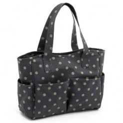 Bolsa De Labores De PVC - Charcoal Polka Dot