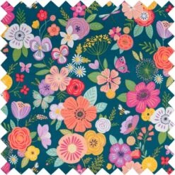 Bolsa De Labores - Floral Garden Teal -Las Tijeras Magicas Tienda bolsa de labores floral garden teal 2