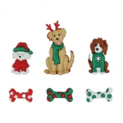 Botones De Perro De Navidad - Dress It Up