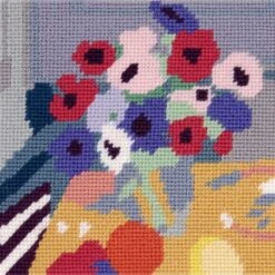 Cañamazo Penélope Impreso Vase Avec Fleurs - DMC