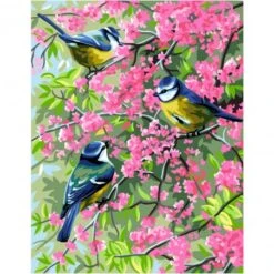 Cañamazo Royal Paris - The Blue Chickadees & Flowers - Anchor