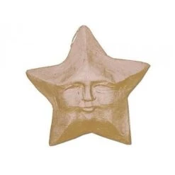 Colgante De Papel Maché - Estrella Con Cara 25 Cm