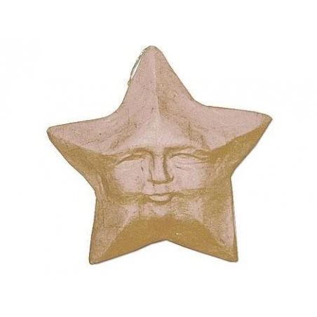 Colgante De Papel Maché - Estrella Con Cara 25 Cm 3 Colgante De Papel Maché - Estrella Con Cara 25 Cm