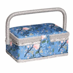 Costurero Azul Con Hojas Y Flores - RTO