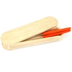 Estuche Ovalado De Madera Para Agujas De Ganchillo Con Cierre Magnético