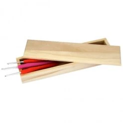 Estuche Rectangular De Madera Para Agujas De Ganchillo Con Cierre Magnético