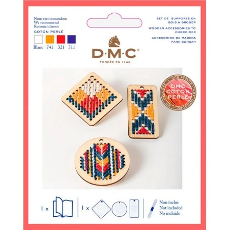 Kit Accesorios De Madera Geometric Para Bordar - DMC 5 Kit Accesorios De Madera Geometric Para Bordar - DMC - Imagen 3