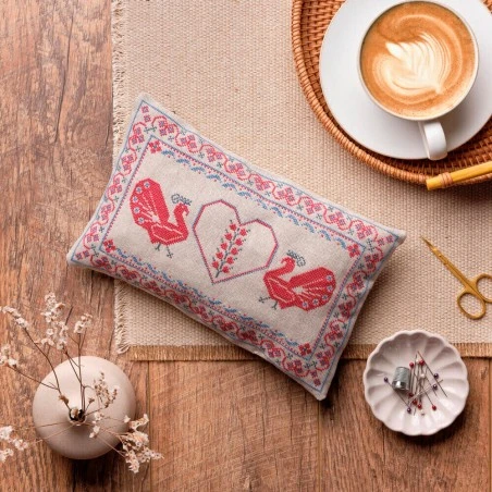 Kit Alfiletero De Punto De Cruz Folk Peacock - Anchor 3 Kit Alfiletero De Punto De Cruz Folk Peacock - Anchor