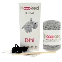 Kit Amigurumi Rinoceronte Dex - Hoooked -Las Tijeras Magicas Tienda kit amigurum rinoceronte dex hoooked 2