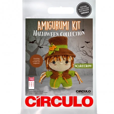 Kit Amigurumi Halloween Espantapájaros - Circulo 3 Kit Amigurumi Halloween Espantapájaros - Circulo