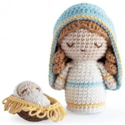 Kit Amigurumi Navidad - Virgen María Y Niño Jesús - Rosários4