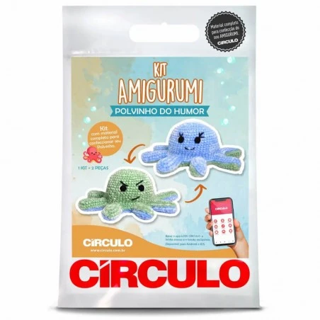 Kit Amigurumi - Reversible Mood Octopus - Circulo 3 Kit Amigurumi - Reversible Mood Octopus - Circulo