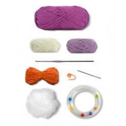 Kit Amigurumi Sonajero Búho - Circulo 5 Kit Amigurumi Sonajero Búho - Circulo -Las Tijeras Magicas Tienda kit amigurumi sonajero buho circulo 1