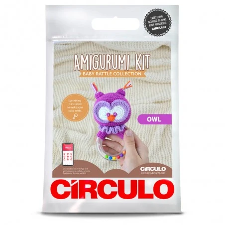 Kit Amigurumi Sonajero Búho - Circulo 3 Kit Amigurumi Sonajero Búho - Circulo
