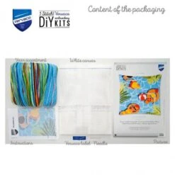 Kit Cojín Bordado Punto Largo - Verano - Vervaco 7 Kit Cojín Bordado Punto Largo - Verano - Vervaco -Las Tijeras Magicas Tienda kit cojin bordado punto largo verano vervaco 2