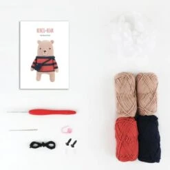 Kit De Amigurumi Benji The Bear - Anchor -Las Tijeras Magicas Tienda kit de amigurumi benji the bear anchor 1