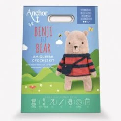 Kit De Amigurumi Benji The Bear - Anchor -Las Tijeras Magicas Tienda kit de amigurumi benji the bear anchor 2