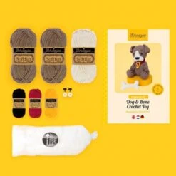 Kit De Amigurumi - Perro Con Hueso - Scheepjes -Las Tijeras Magicas Tienda kit de amigurumi perro con hueso scheepjes 1