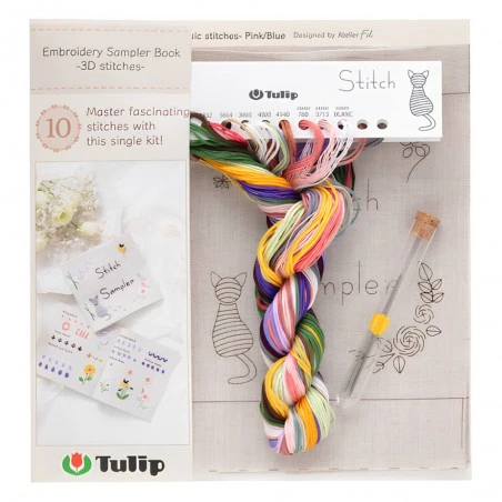Kit De Bordado - Muestrario De Puntos 3D - Tulip 4 Kit De Bordado - Muestrario De Puntos 3D - Tulip - Imagen 2