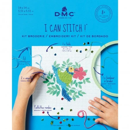 Kit De Bordado A Medio Punto - Colibrí - DMC 3 Kit De Bordado A Medio Punto - Colibrí - DMC