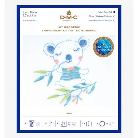 Kit De Bordado + Bastidor - Koala Mika - DMC 4 Kit De Bordado + Bastidor - Koala Mika - DMC - Imagen 2