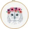 Kit De Bordado - Búho Con Flores - Vervaco 1 Kit De Bordado - Búho Con Flores - Vervaco -Las Tijeras Magicas Tienda kit de bordado buho con flores vervaco
