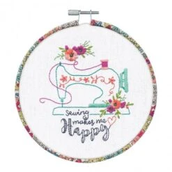 Kit De Bordado Con Bastidor De Tela - Sew Happy - Dimensions