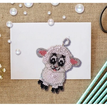 Kit De Bordado Con Cuentas Colgante - Lamb 3 Kit De Bordado Con Cuentas Colgante - Lamb
