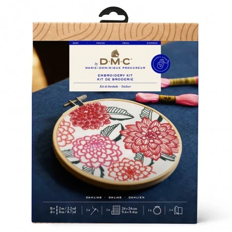 Kit De Bordado - Dalias By Marie-Dominique Procureur - DMC 4 Kit De Bordado - Dalias By Marie-Dominique Procureur - DMC - Imagen 2