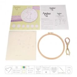 Kit De Bordado Libre + Bastidor - Bunny - Anchor -Las Tijeras Magicas Tienda kit de bordado libre bastidor bunny anchor 1