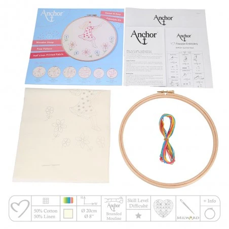 Kit De Bordado Libre + Bastidor - Summer Days - Anchor 4 Kit De Bordado Libre + Bastidor - Summer Days - Anchor - Imagen 2