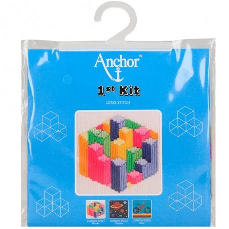 Kit De Bordado Longstitch - Blocks - Anchor 3 Kit De Bordado Longstitch - Blocks - Anchor