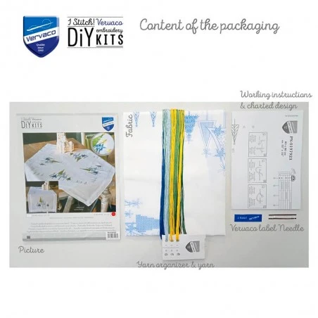 Kit De Bordado Mantel - Pinos Modernos - Vervaco 5 Kit De Bordado Mantel - Pinos Modernos - Vervaco - Imagen 3