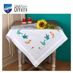Kit De Bordado Mantel - Pollitos De Colores - Vervaco -Las Tijeras Magicas Tienda kit de bordado mantel pollitos de colores vervaco 3