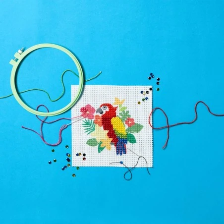Kit De Bordado Medio Punto - Loro - DMC 5 Kit De Bordado Medio Punto - Loro - DMC - Imagen 3