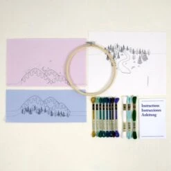 Kit De Bordado - Paisaje Invernal By Georgie K. Emery - DMC -Las Tijeras Magicas Tienda kit de bordado paisaje invernal by georgie k emery dmc 3