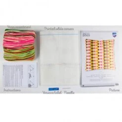 Kit De Bordado Punto Largo - Cojín Retro - Vervaco -Las Tijeras Magicas Tienda kit de bordado punto largo cojin retro vervaco 2