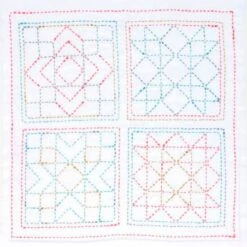 Kit De Bordado Sashiko - America Sampler Square -Tulip