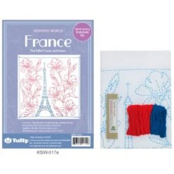 Kit De Bordado Sashiko - France Eiffel Tower - Tulip