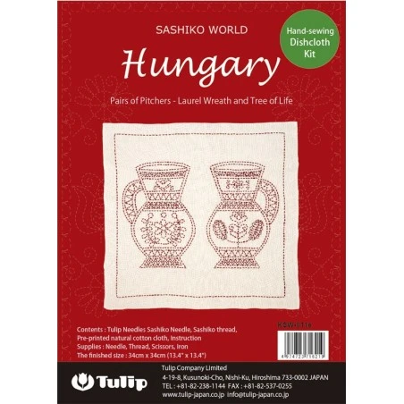 Kit De Bordado Sashiko - Hungary Pairs Of Pitchers 3 Kit De Bordado Sashiko - Hungary Pairs Of Pitchers