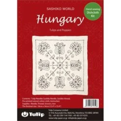 Kit De Bordado Sashiko - Hungary Tulips And Poppies