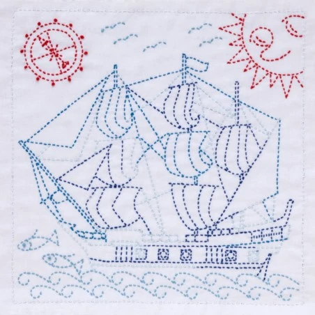 Kit De Bordado Sashiko - Spain. Galleon - Tulip 3 Kit De Bordado Sashiko - Spain. Galleon - Tulip