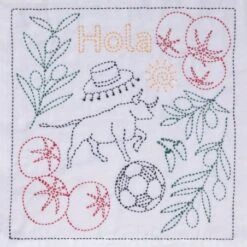 Kit De Bordado Sashiko - Spain. Hola - Tulip