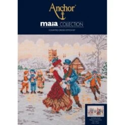 Kit De Bordado - Skaters At Christmas - Anchor Maia Collection