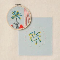 Duo Kit De Bordado - The Mellow Mimosa - DMC -Las Tijeras Magicas Tienda kit de bordado the mellow mimosa dmc 2