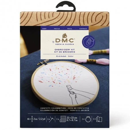 Kit De Bordado Tradicional - Celebración Con Confeti - DMC 5 Kit De Bordado Tradicional - Celebración Con Confeti - DMC - Imagen 3