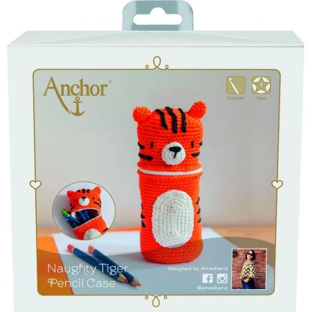Kit De Ganchillo Estuche Para Lápices - Tigre - Anchor 4 Kit De Ganchillo Estuche Para Lápices - Tigre - Anchor - Imagen 2